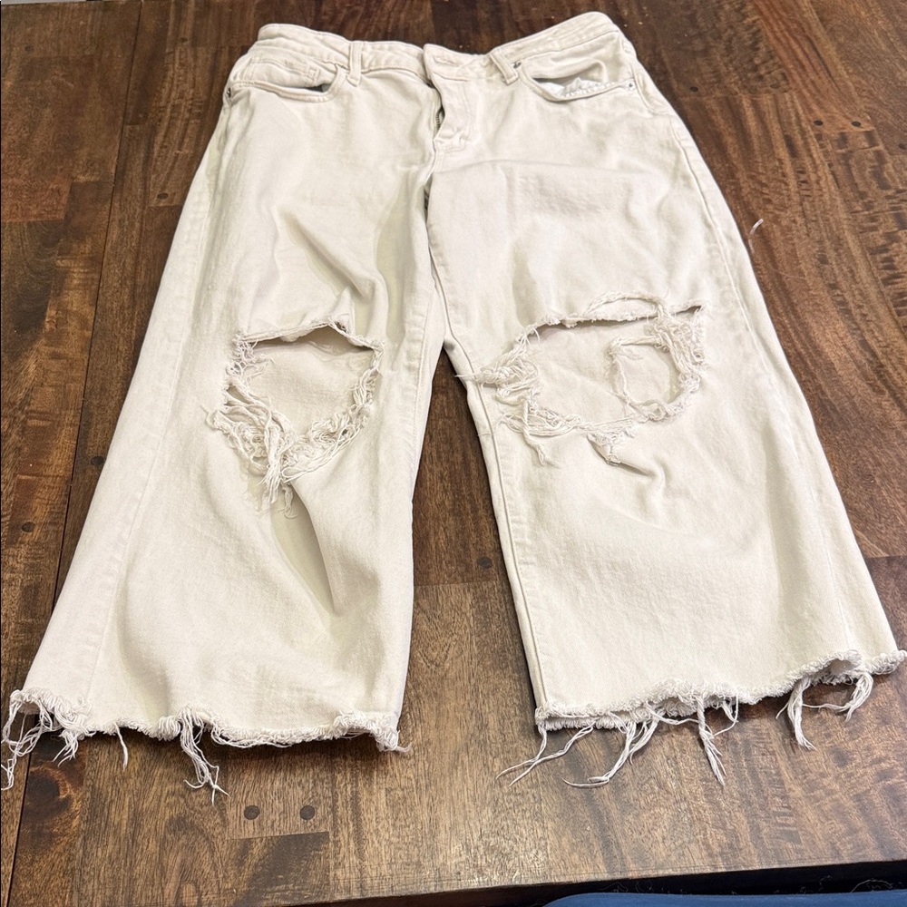 Wild Fable Cream Denim Shorts